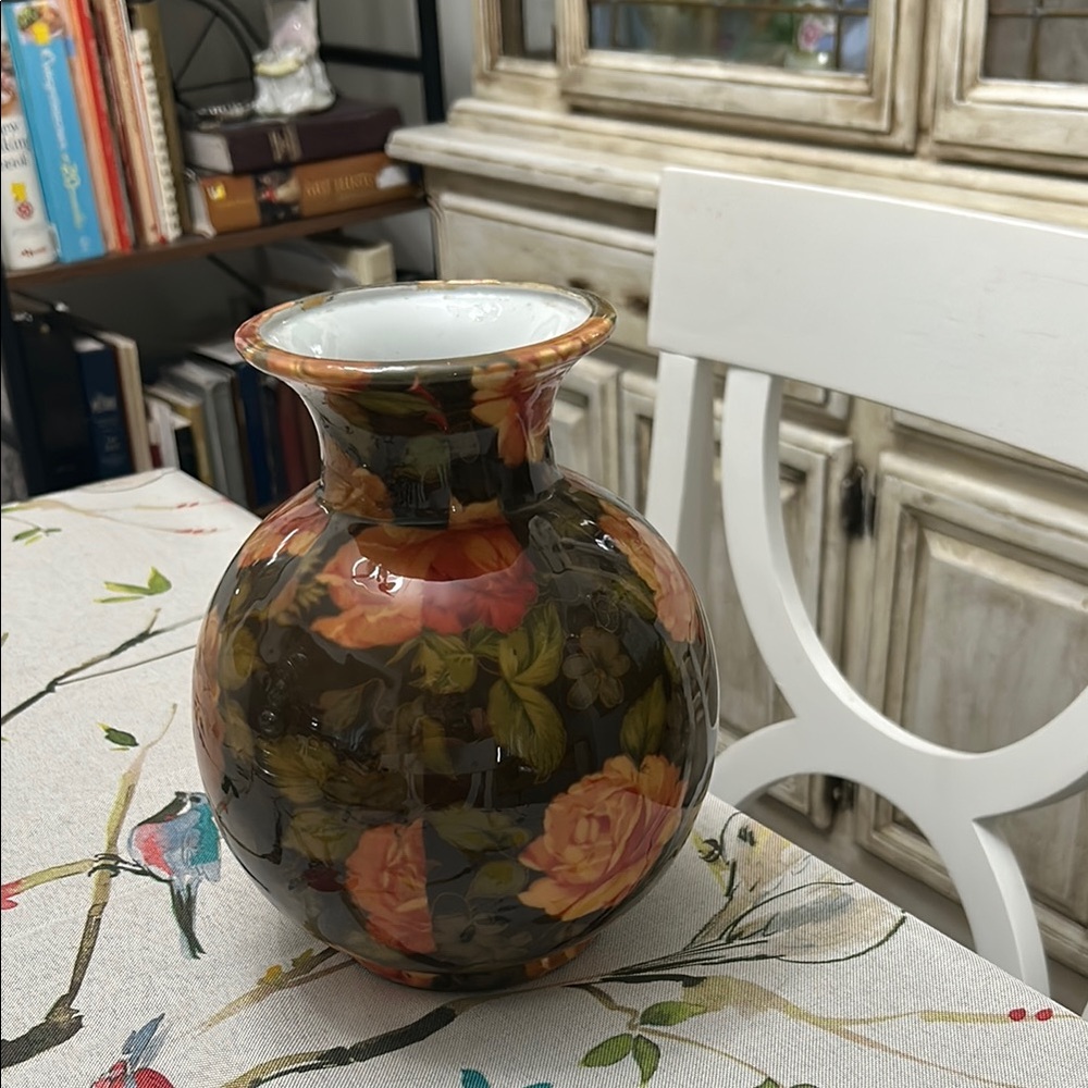 Enesco Orange and Green Accent Vase